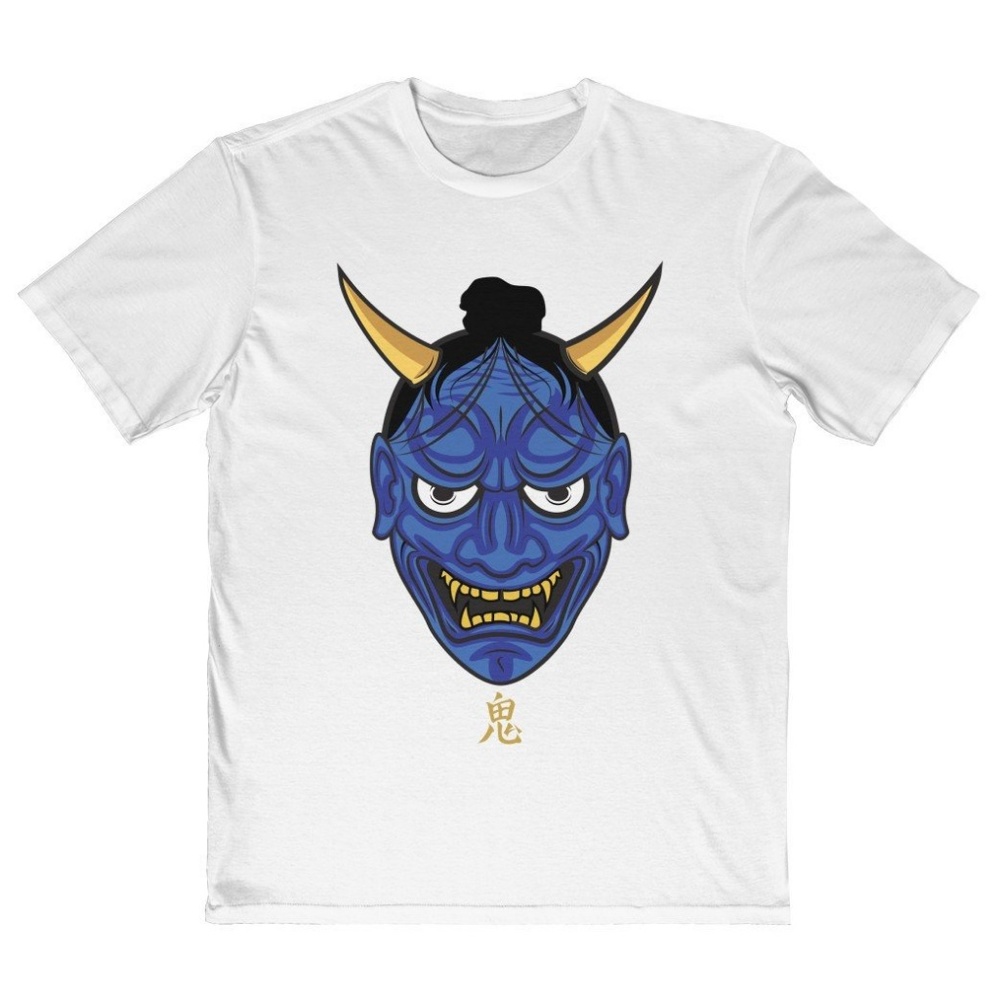 Japanese White Anime Oni Blue Ghost